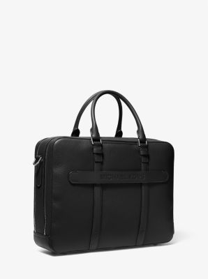 Hudson Logo and Leather Double-Gusset Briefcase image number 2