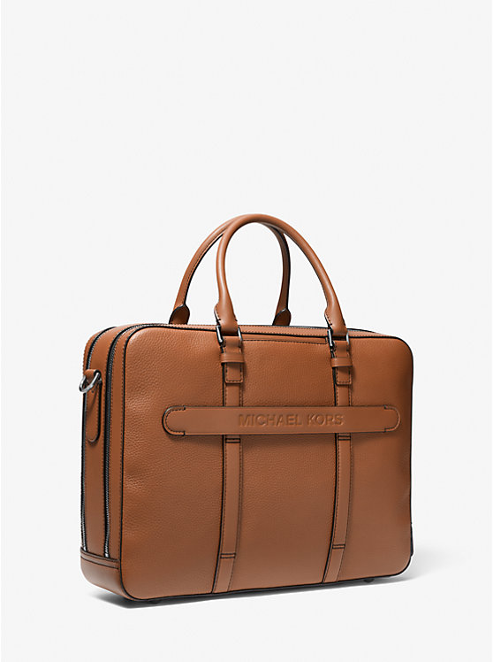 Hudson Logo and Leather Double-Gusset Briefcase image number 2