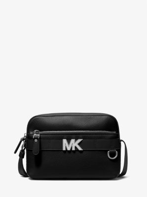 Michael Kors Black Hudson Pebbled Leather Crossbody Bag