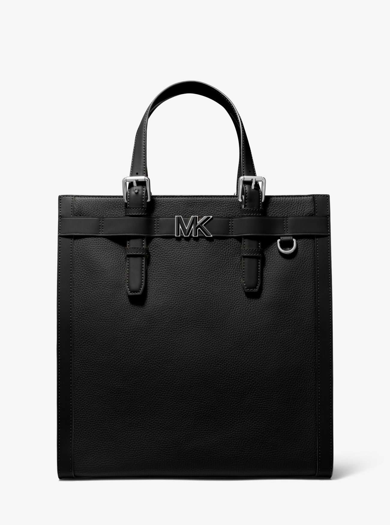 MK Hudson Pebbled Leather Tote Bag - Black - Michael Kors