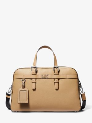 Mk Hudson Leather Duffel Bag - Luggage Brown - Michael Kors