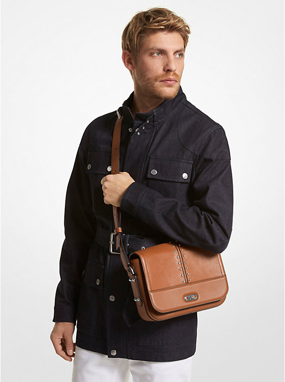Astor Medium Studded Leather Messenger Bag image number 3
