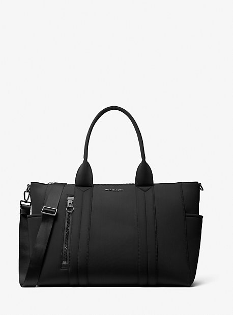Shop Michael Kors Brooklyn Scuba Travel Tote Bag In Black