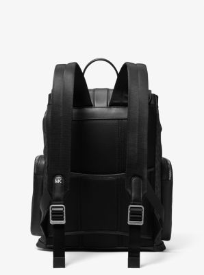 Hudson Signature Logo and Leather Cargo Backpack