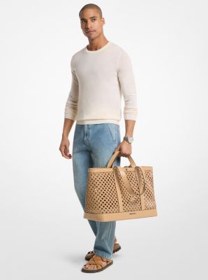 Whitley Medium Hand-Woven Tote Bag in PEANUT | Michael Kors