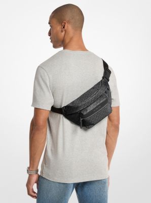 Marsupio in tessuto con stampa logo in NERO | Michael Kors