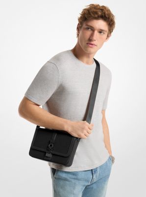 Ezra Mini Pebbled Leather Crossbody Bag in BLACK | Michael Kors