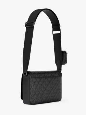 Hudson Mini Signature Logo Crossbody Bag With Airpod Case for Apple Airpods Pro&reg; in BLACK | Michael Kors