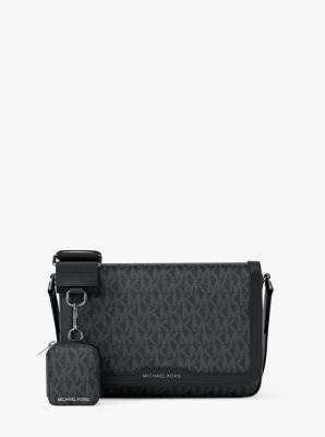 MK Umhängetasche Hudson Mini Mit Signature-Logomuster Und Etui Für Apple Airpods Pro® - Schwarz