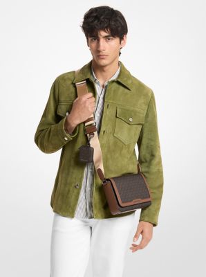 Hudson Mini Signature Logo Crossbody Bag With Airpod Case for Apple Airpods Pro&reg; in BROWN/LUGGAGE | Michael Kors