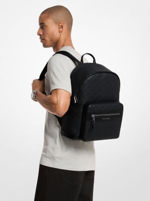 Sac &agrave; dos Jet Set de taille moyenne en cuir grain&eacute; et grav&eacute; &agrave; logo in NOIR | Michael Kors