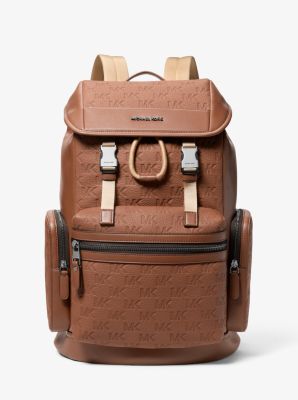 MK Rucksack Jet Set Aus Gekrispeltem Leder Mit Logoprägung - Braun