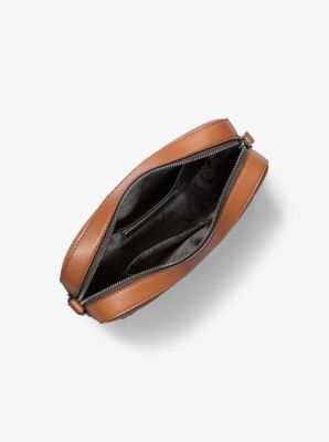 Jet Set Logo Embossed Leather Crossbody Bag