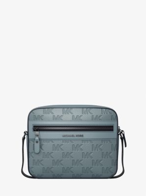 Jet Set Logo Embossed Leather Crossbody Bag in CHAMBRAY | Michael Kors