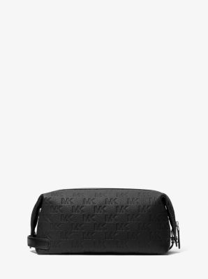 Kit da viaggio Jet Set in pelle con logo goffrato