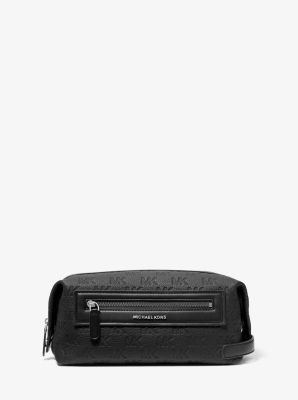 MK Kulturbeutel Jet Set Aus Leder Mit Logoprägung - Schwarz