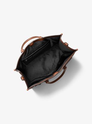 Cabas Jet Set en cuir &agrave; logo en relief