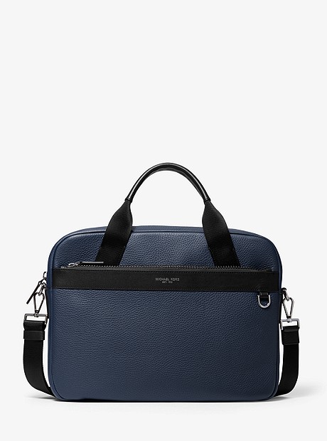 Greyson Slim Pebbled Leather Briefcase - NAVY - 33S9MGYA2L