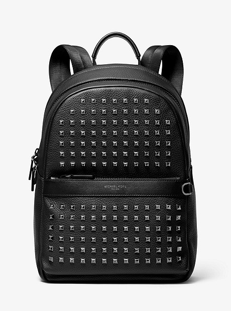 Greyson Studded Pebbled Leather Backpack - BLACK - 33S9MGYB2T