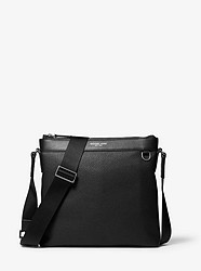 Greyson Pebbled Leather Messenger Bag - BLACK - 33S9MGYC1L