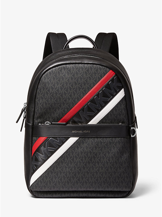Greyson Striped Logo and Leather Backpack image number 0