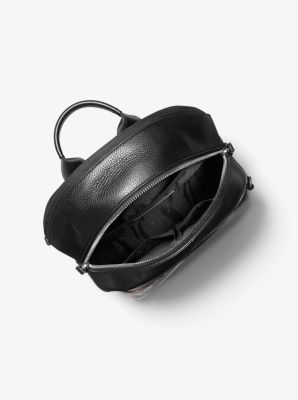 Sac &agrave; dos Greyson en cuir &agrave; rayures et &agrave; logo