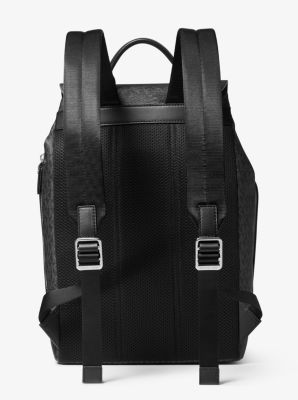 Sac &agrave; dos Hudson en cuir &agrave; grain crois&eacute; et &agrave; logo