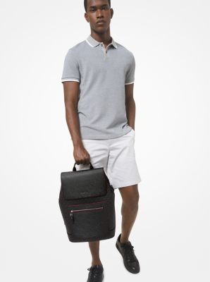 Sac &agrave; dos Hudson en cuir &agrave; grain crois&eacute; et &agrave; logo