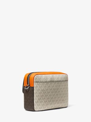 Hudson Color-Block Logo and Leather Crossbody Bag
