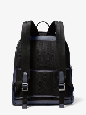 Hudson Slim Pebbled Leather Backpack in NAVY | Michael Kors