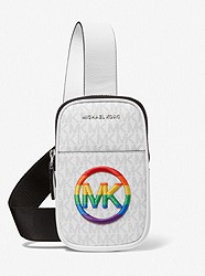 PRIDE Hudson Embroidered Logo Smartphone Crossbody Bag - BRIGHT WHITE - 33U2LHDC2O