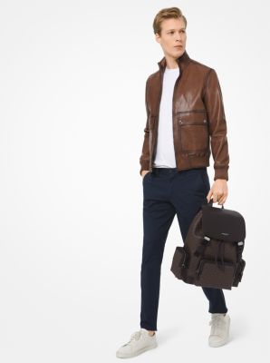 Henry Logo and Leather Backpack