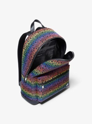 Rainbow Stripe Quilted Small Backpack