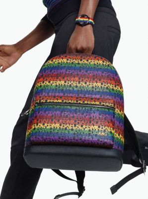 Rainbow Stripe Quilted Small Backpack