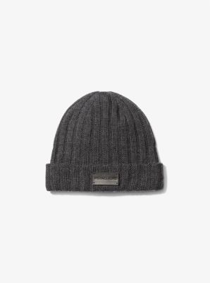Ribbed Wool Beanie Hat in CHARCOAL MELANGE | Michael Kors