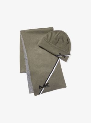 Logo Jacquard Beanie Hat and Scarf Set