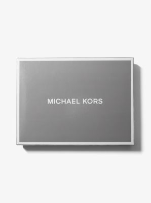 Ensemble bonnet et &eacute;charpe en tricot c&ocirc;tel&eacute; in NOIR/COQUILLE D'&OElig;UF | Michael Kors