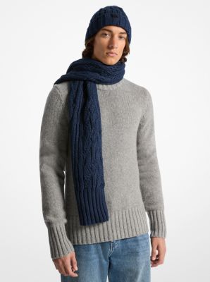 Set aus Beanie und Schal im Zopfstrick image number 1