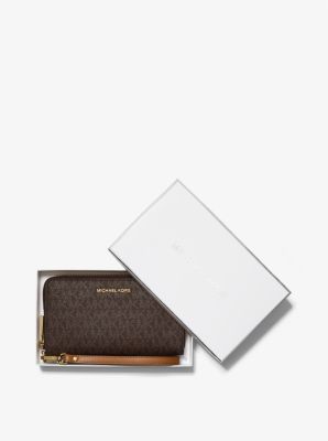 Large Logo and Leather Wristlet