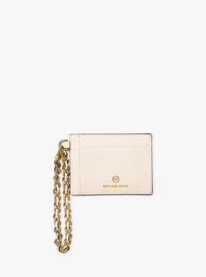 Small Pebbled Leather Chain Card Case