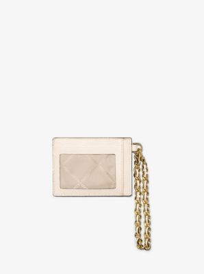 Small Pebbled Leather Chain Card Case