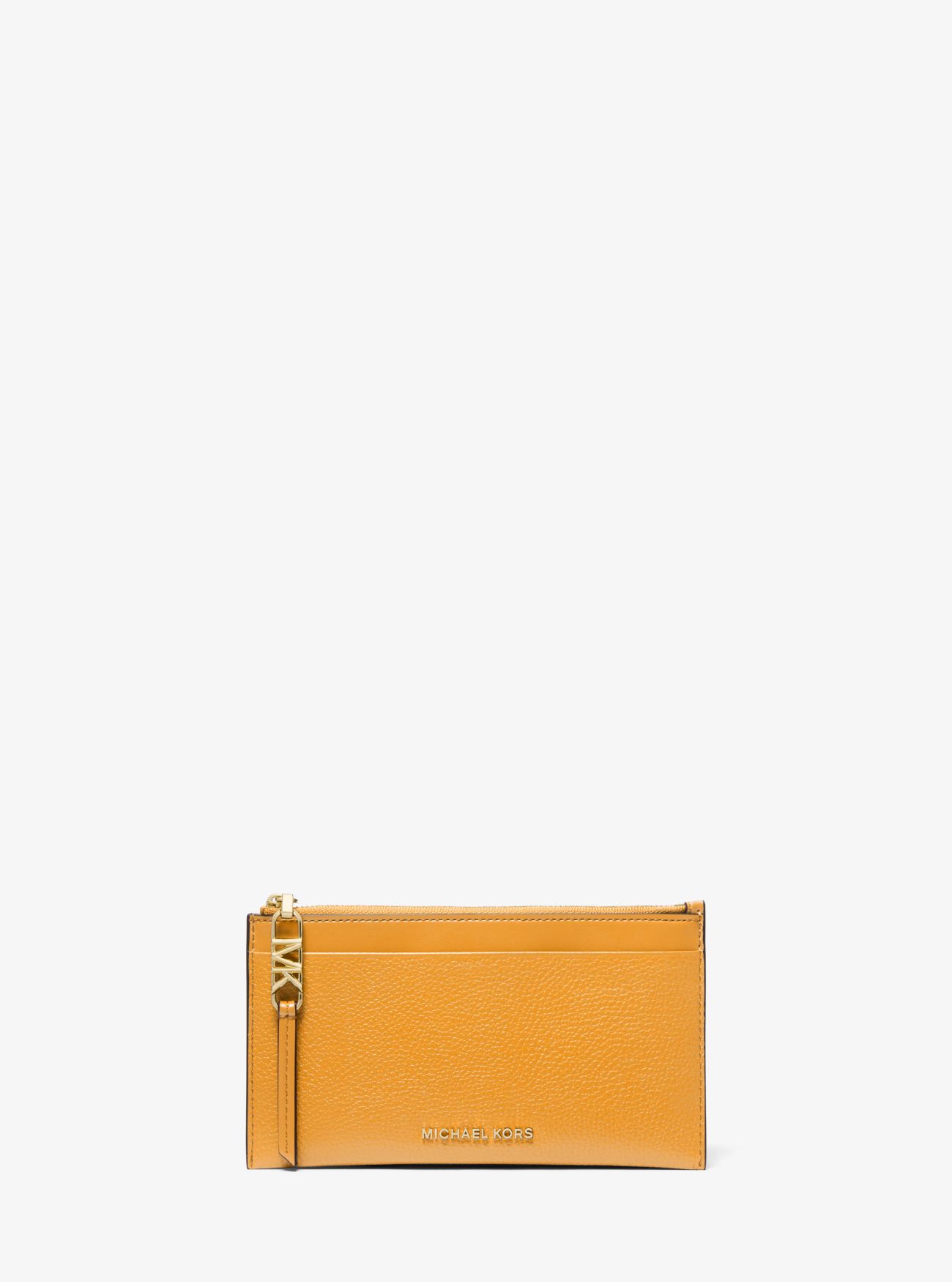 MK Empire Large Pebbled Leather Card Case - Yellow - Michael Kors