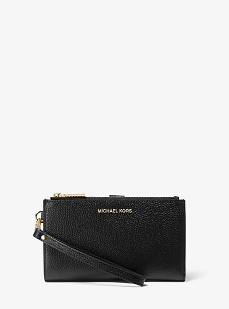 MK Adele Pebbled Leather Smartphone Wallet - Black - Michael Kors
