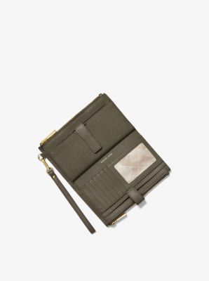 Adele Pebbled Leather Smartphone Wallet in OLIVE | Michael Kors
