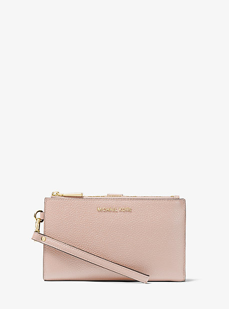 MK Adele Pebbled Leather Smartphone Wallet - Soft Pink - Michael Kors