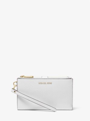 MK Adele Pebbled Leather Smartphone Wallet - White - Michael Kors