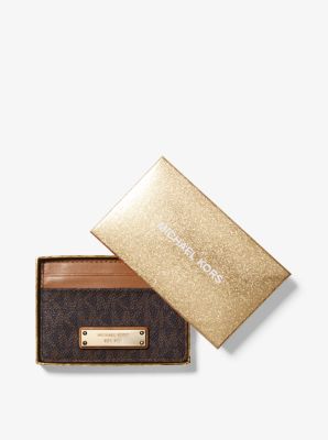 Kartenetui mit Logo in BRAUN | Michael Kors