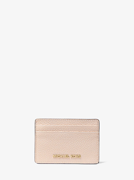 MK Pebbled Leather Card Case - Soft Pink - Michael Kors