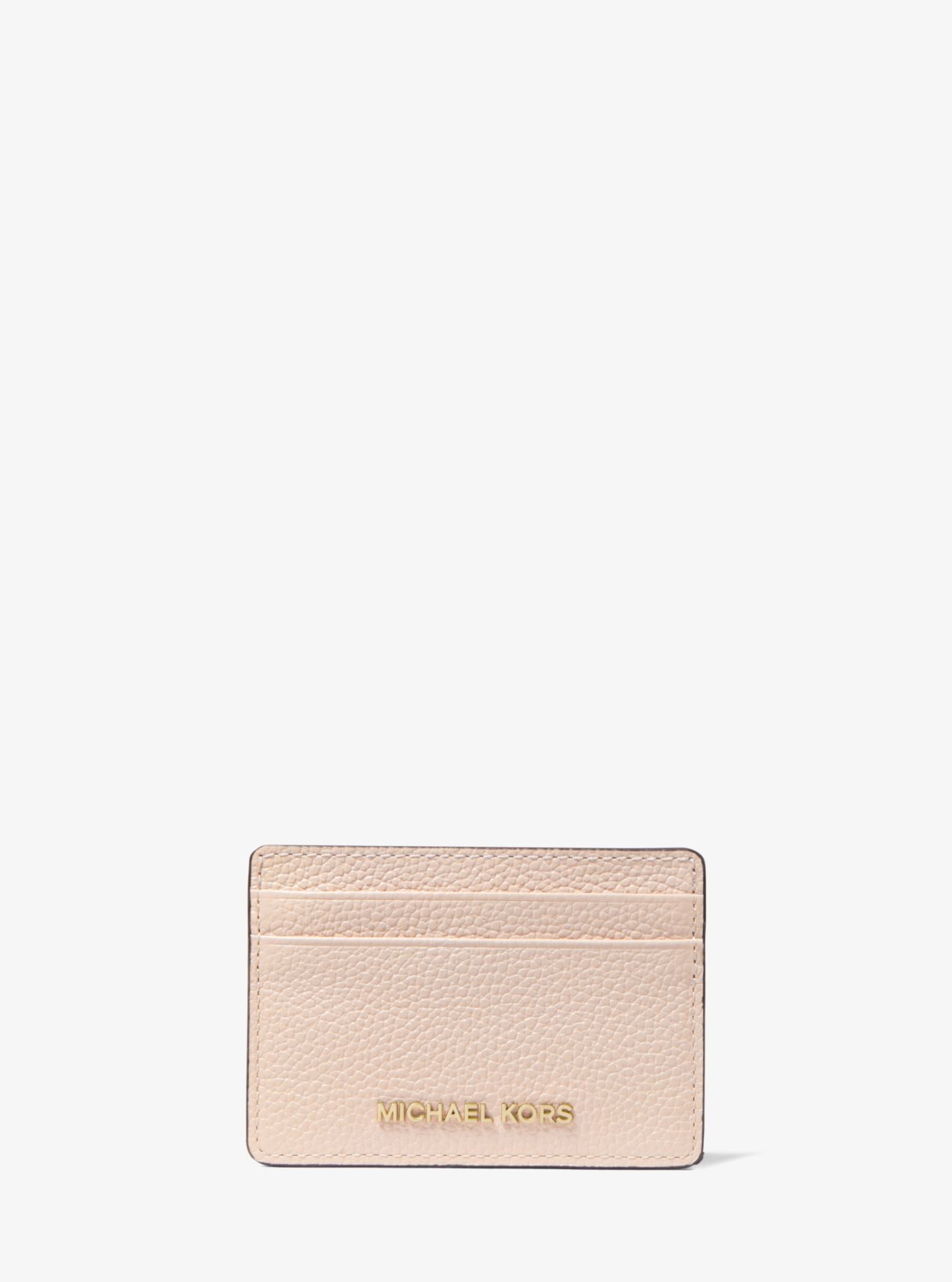 MK Pebbled Leather Card Case - Pink - Michael Kors