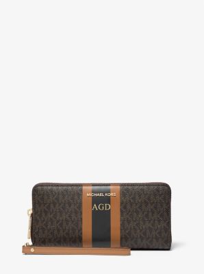 Pochette da polso Continental a righe con logo image number 4
